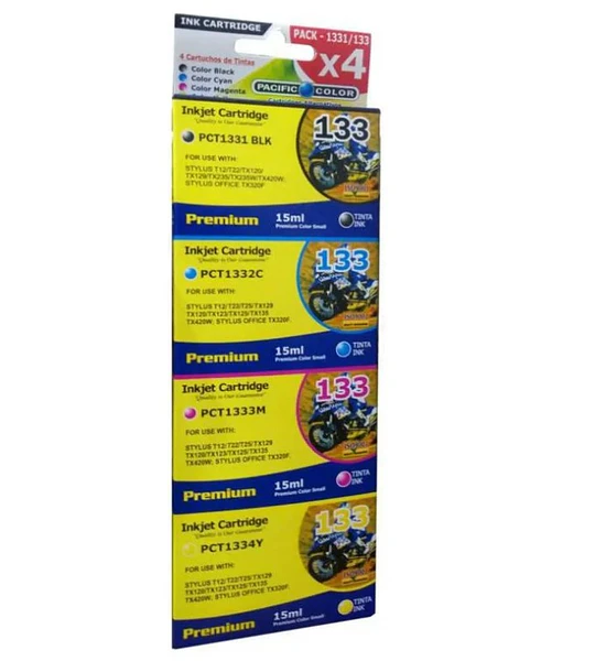 TINTA ALT. EPSON T133 COLORES X4 PC