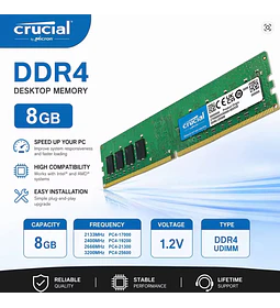 DIMM DDR4 8GB 3200 CRUCIAL