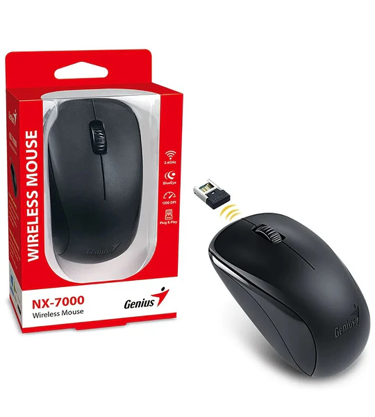 MOUSE WRLS GENIUS USB NX7000 BLACK