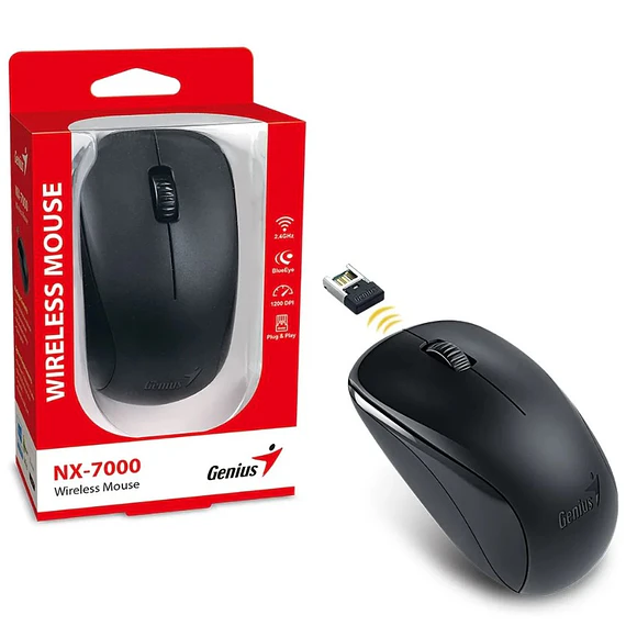 MOUSE WRLS GENIUS USB NX7000 BLACK