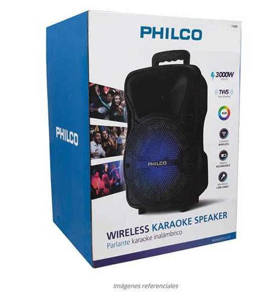 PARLANTES WLESS BT PHILCO 8X2 KARAO