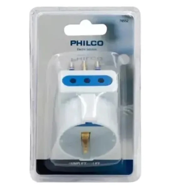 ENCHUFE TRIPLE PHILCO BLANCO SCHUKO