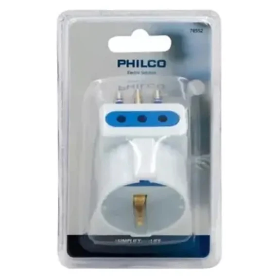 ENCHUFE TRIPLE PHILCO BLANCO SCHUKO