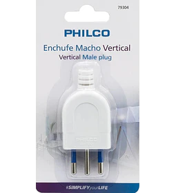 ENCHUFE MACHO 3P PHILCO BLANCO VERT
