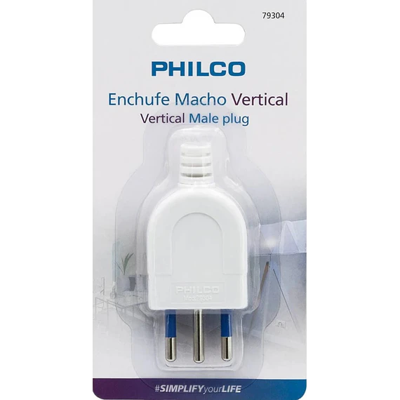 ENCHUFE MACHO 3P PHILCO BLANCO VERT