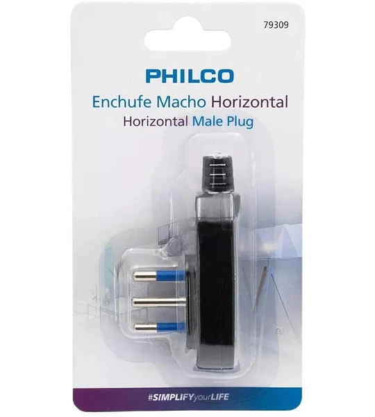 ENCHUFE MACHO 3P PHILCO NEGRO