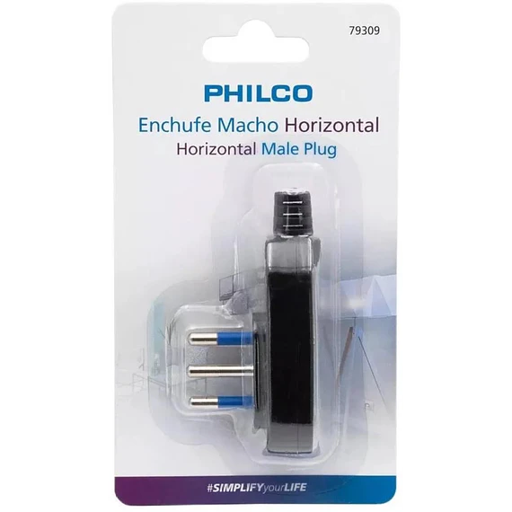ENCHUFE MACHO 3P PHILCO NEGRO