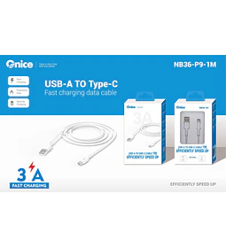 CABLE USB A/C 1.0 MT QNICE FAST 3A