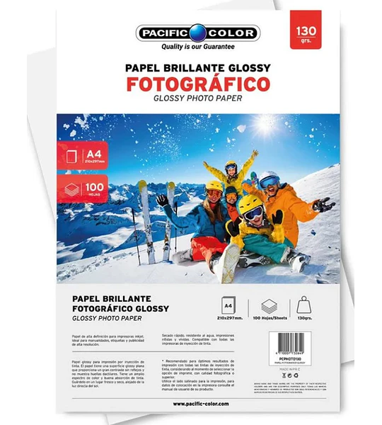 PAPEL FOTOG GLOSSY 100H 130G