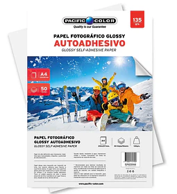 PAPEL FOTOG GLOSSY ADHES 50H 135G