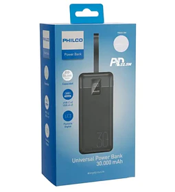 POWER BANK PHILCO 30.0AH BLACK LED