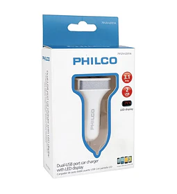 CARG CEL 12V USB A X2 PHILCO LED