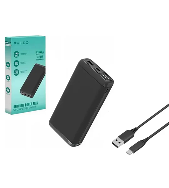 POWER BANK PHILCO 20.0AH BLACK GREE