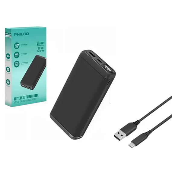 POWER BANK PHILCO 20.0AH BLACK GREE