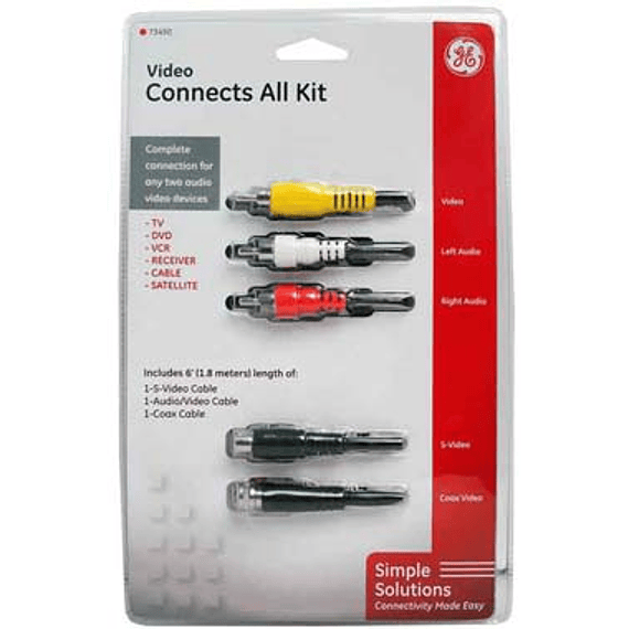 CABLE KIT VIDEO RCA-SVIDEO 5P-COAXI