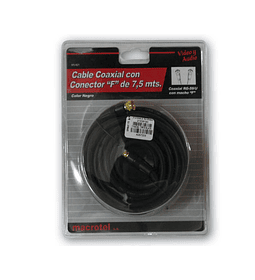 CABLE COAXIAL RG59 F 7.5MTS BLACK