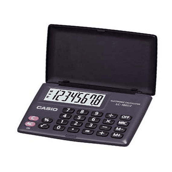 CALC CASIO 8 DIG LC-160-LV-BK-W