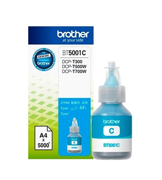 TINTA BROTHER BT5001C CYAN  BOTTLE