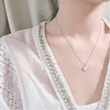 Collar hoja de Ginkgo blanco Plata S925 Mujer