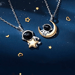 Collares astronautas estrella y luna parejas