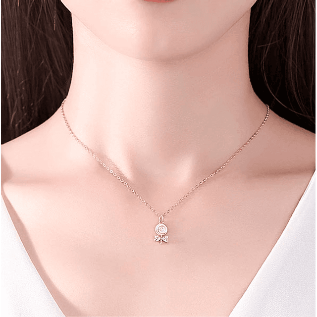 Collar Paleta de dulce Plata S925 Mujer