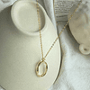 Collar circulo irregular recubrimiento oro Plata S925