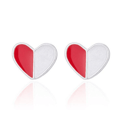 Aretes corazón mitad colores pequeños