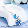 Pulsera luna y planeta azul plata S925 mujer