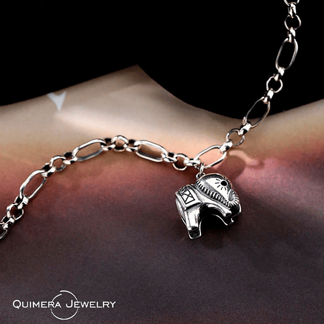 Pulsera elefante plata S925 mujer