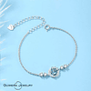 Pulsera gema con plumas plata S925 mujer