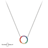 Collar arcoíris circular plata S925 mujer