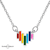 Collar corazón arcoíris plata S925 mujer