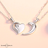 Collar corazon plata S925 pareja