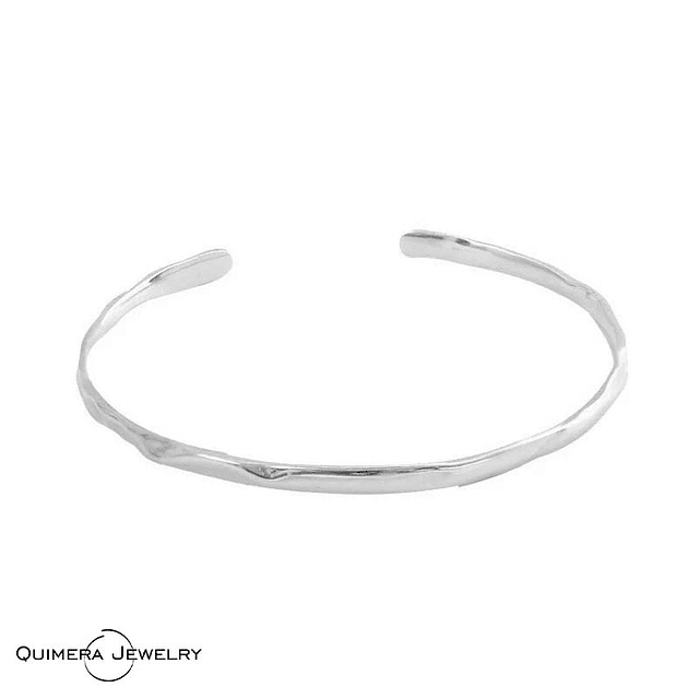 Brazalete forma irregular plata S925 mujer