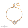 Pulsera aro dorado con micro incrustaciones plata S925 mujer