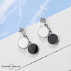 Set collar, aretes y anillo conjunto minimalista negro