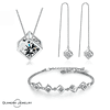 Conjunto cubo con piedra brillante S925 mujer (Set collar, aretes, pulsera)