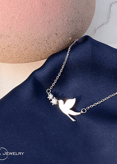 Collar colibrí plata S925 mujer