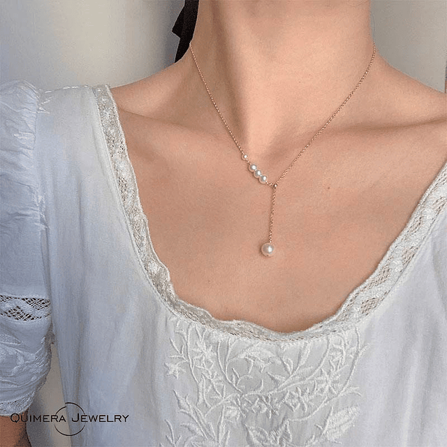 Collar de perlas plata S925 mujer