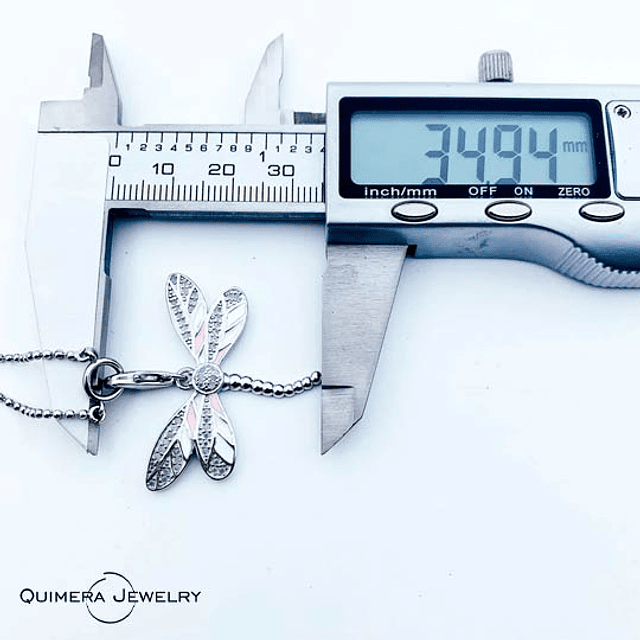 Collar libélula con micro incrustaciones plata S925 mujer