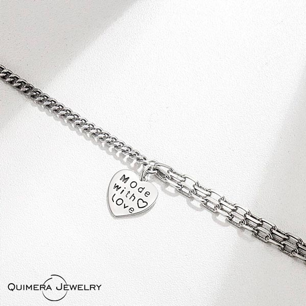 Pulsera corazón Love plata S925 mujer