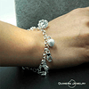 Pulsera dijes mixtos plata S925 mujer