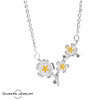Collar flor de loto amarilla plata S925 mujer