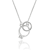 Collar de anillo doble chapado en Plata S925 Mujer