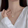 Collar cola de sirena con perla blanca Plata S925 Mujer