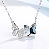 Collar mariposa de cristal y microincrustada en Plata S925 Mujer