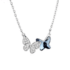 Collar mariposa de cristal y microincrustada en Plata S925 Mujer