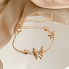 Set collar y pulsera conjunto mariposas dorado micro incrustaciones