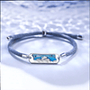 Pulsera ballena y alce plata S925 pareja