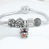 Pulsera charms minnie mouse y mickey mouse acero inoxidable